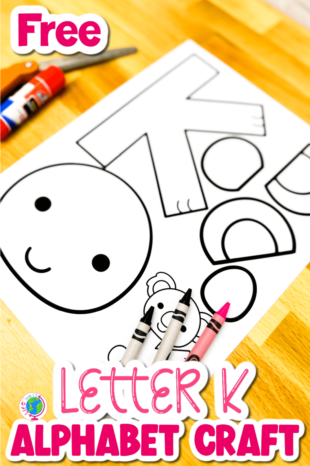 Uppercase Letter K Craft Free Printable Template