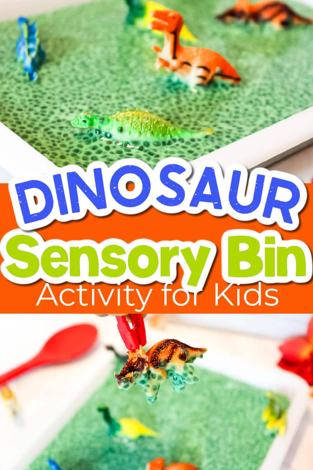 Gooey Chia Seed Dinosaur Sensory Bin for Kids