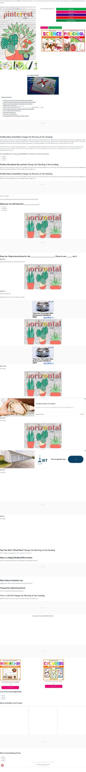 Craft Blog Post Template - Life Over C's