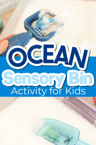 Easy Ocean Sensory Bin with Soap Foam for Kids