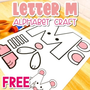 square photo of uppercase letter m craft for kids