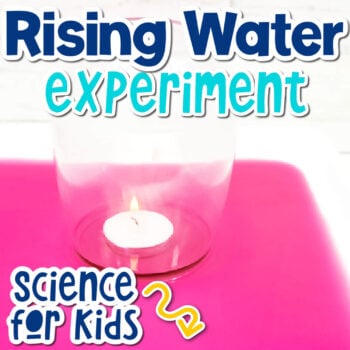 rising water science experiment candle in a glass with rising colored water