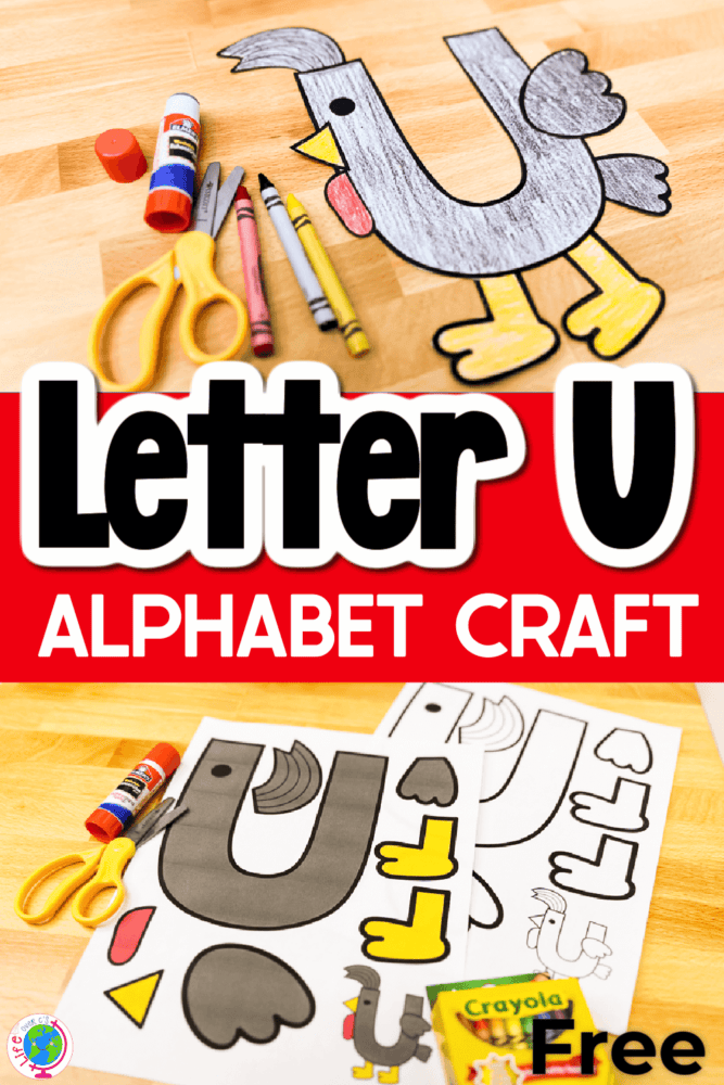 uppercase letter u craft for preschool and kindergarten: u is for umbrella bird alphabet craft for kids