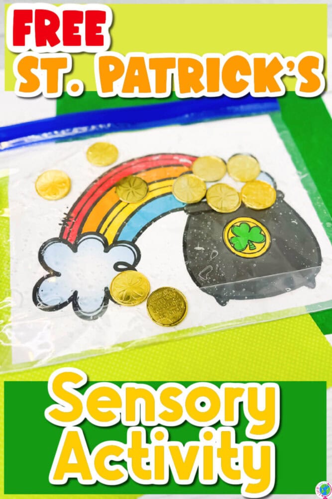 free printable st. patrick's day pot of gold counting mat for a st. patrick's day sensory bag counting activity