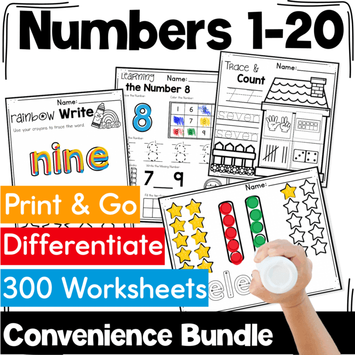number worksheet convenience bundle sq