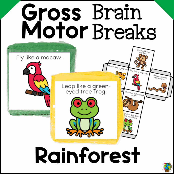rainforest gross motor brain break cube1