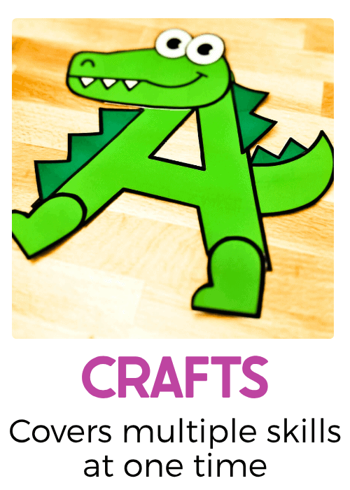 bright green alligator alphabet craft featuring a large uppercase letter a with googly eyes, sharp teeth, and a spiky tail for a fun, hands-on preschool letter recognition activity.